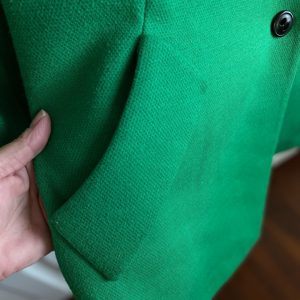 Green Asymetrical Button Up Blazer / Pea Coat | Foreign Brand | Medium Size Fit - Picture 5 of 9